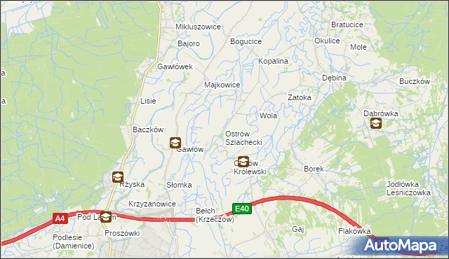 mapa Ostrów Szlachecki, Ostrów Szlachecki na mapie Targeo