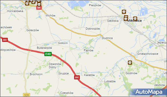 mapa Pątnów gmina Chojnów, Pątnów gmina Chojnów na mapie Targeo