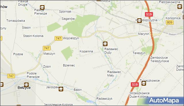 mapa Pawlin, Pawlin na mapie Targeo