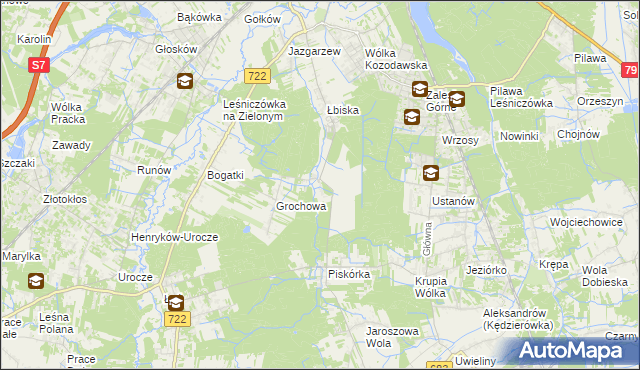 mapa Pęchery, Pęchery na mapie Targeo