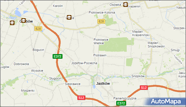 mapa Piotrawin gmina Jastków, Piotrawin gmina Jastków na mapie Targeo