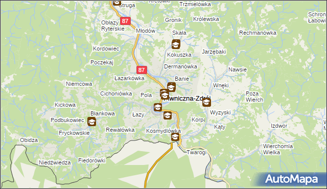 mapa Piwniczna-Zdrój, Piwniczna-Zdrój na mapie Targeo