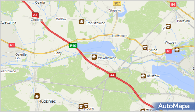 mapa Pławniowice, Pławniowice na mapie Targeo