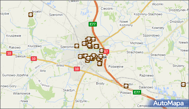 mapa Płońsk, Płońsk na mapie Targeo
