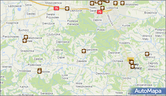 mapa Pogwizdów gmina Bochnia, Pogwizdów gmina Bochnia na mapie Targeo