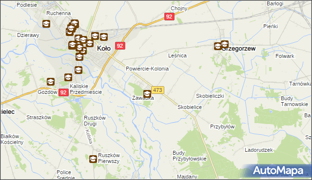 mapa Powiercie, Powiercie na mapie Targeo