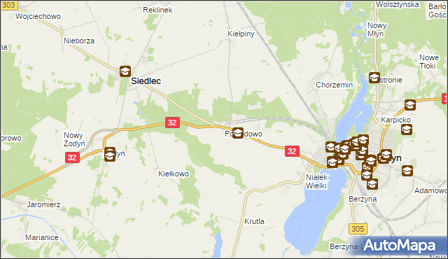mapa Powodowo gmina Wolsztyn, Powodowo gmina Wolsztyn na mapie Targeo