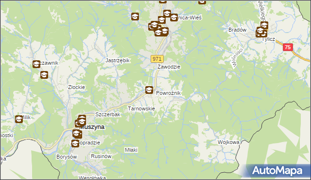 mapa Powroźnik, Powroźnik na mapie Targeo