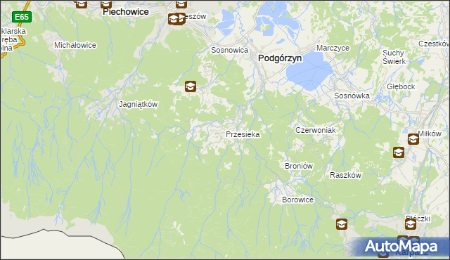 mapa Przesieka gmina Podgórzyn, Przesieka gmina Podgórzyn na mapie Targeo