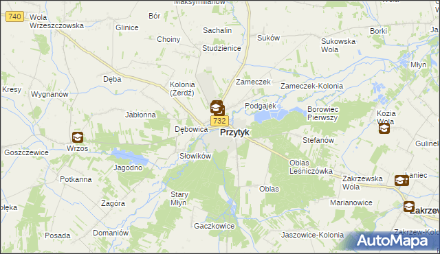 mapa Przytyk, Przytyk na mapie Targeo