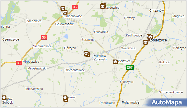 mapa Pustków Żurawski, Pustków Żurawski na mapie Targeo