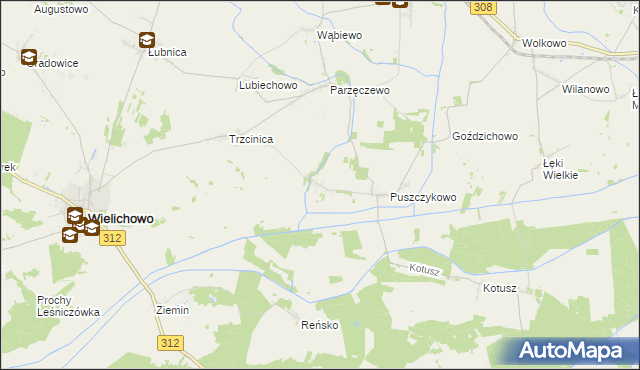 mapa Puszczykówiec, Puszczykówiec na mapie Targeo