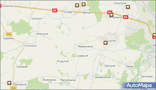 mapa Radakowice, Radakowice na mapie Targeo