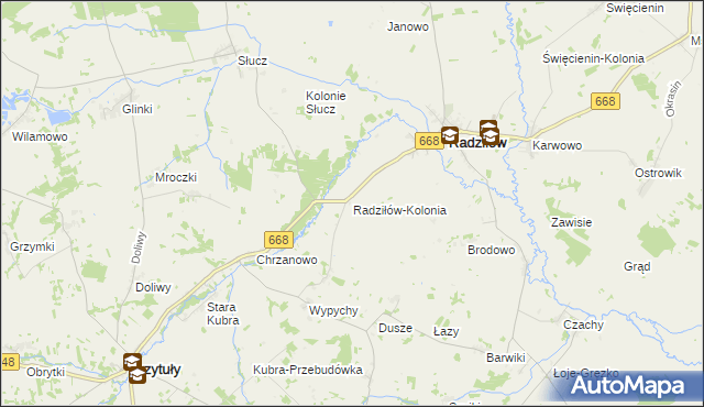 mapa Radziłów-Kolonia, Radziłów-Kolonia na mapie Targeo