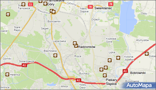 mapa Radzionków, Radzionków na mapie Targeo