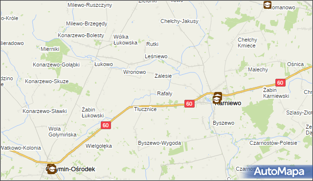 mapa Rafały, Rafały na mapie Targeo