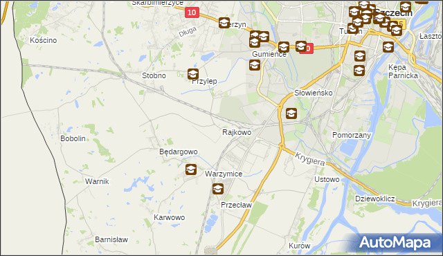 mapa Rajkowo, Rajkowo na mapie Targeo