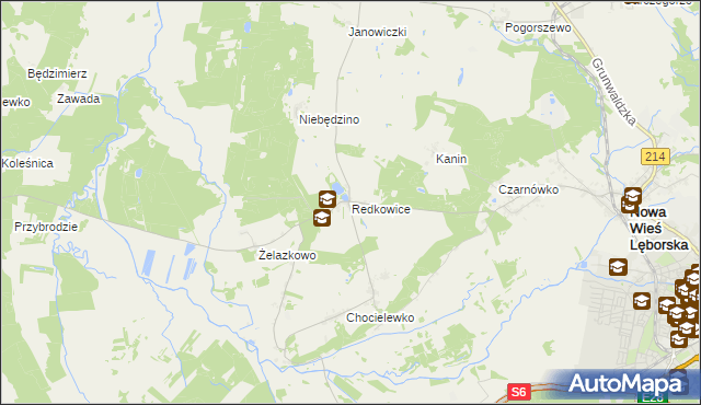 mapa Redkowice, Redkowice na mapie Targeo
