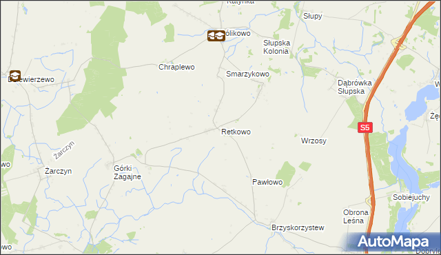 mapa Retkowo, Retkowo na mapie Targeo