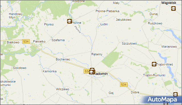 mapa Rętwiny, Rętwiny na mapie Targeo