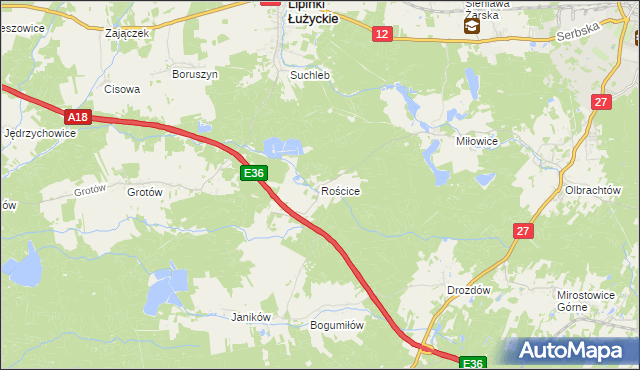 mapa Rościce, Rościce na mapie Targeo