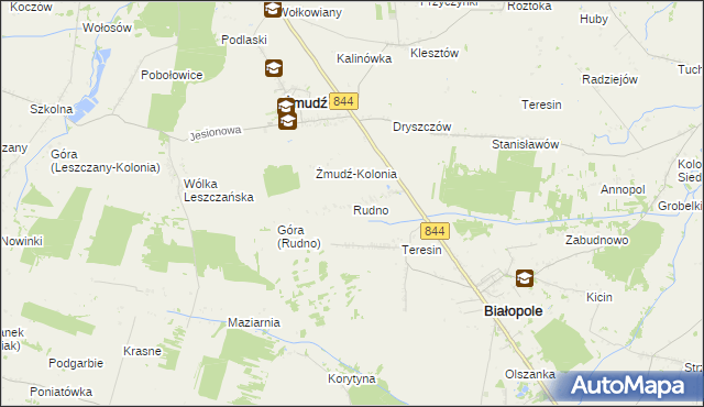 mapa Rudno gmina Żmudź, Rudno gmina Żmudź na mapie Targeo