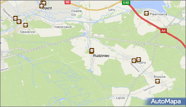 mapa Rudziniec, Rudziniec na mapie Targeo