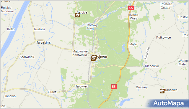 mapa Ryjewo, Ryjewo na mapie Targeo