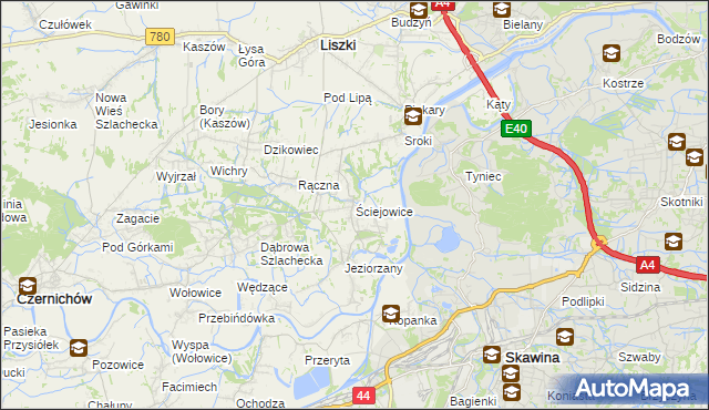 mapa Ściejowice, Ściejowice na mapie Targeo