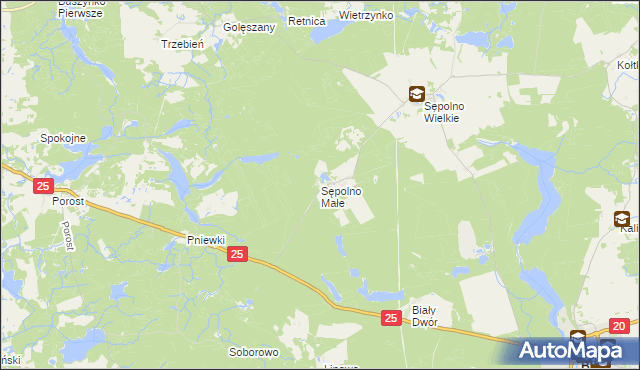mapa Sępolno Małe, Sępolno Małe na mapie Targeo