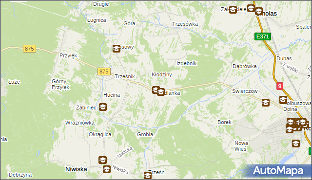 mapa Siedlanka, Siedlanka na mapie Targeo