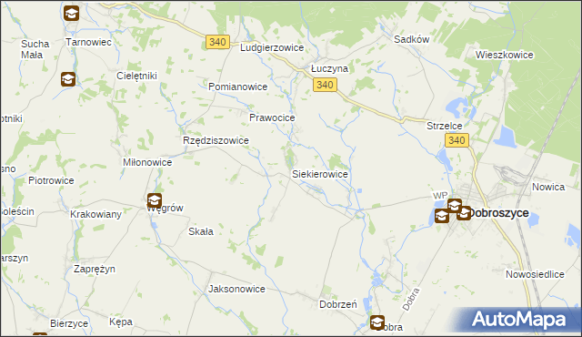mapa Siekierowice, Siekierowice na mapie Targeo