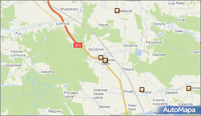 mapa Sieraków Śląski, Sieraków Śląski na mapie Targeo