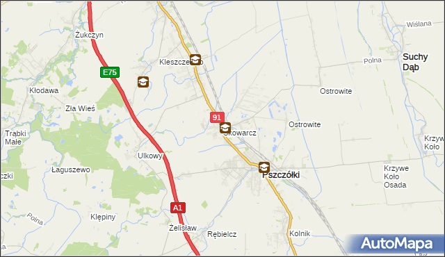 mapa Skowarcz, Skowarcz na mapie Targeo