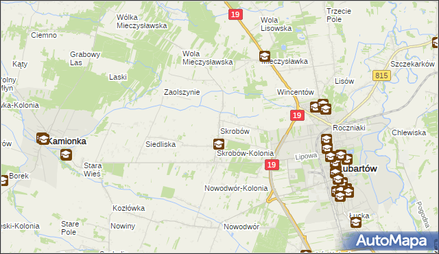 mapa Skrobów, Skrobów na mapie Targeo