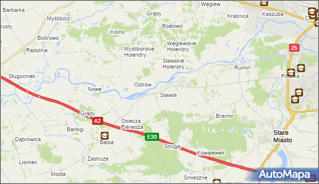 mapa Sławsk, Sławsk na mapie Targeo