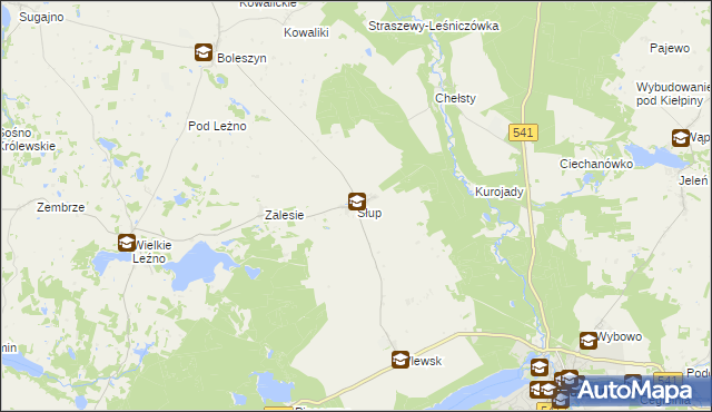 mapa Słup gmina Lidzbark, Słup gmina Lidzbark na mapie Targeo