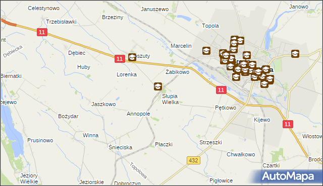 mapa Słupia Wielka, Słupia Wielka na mapie Targeo