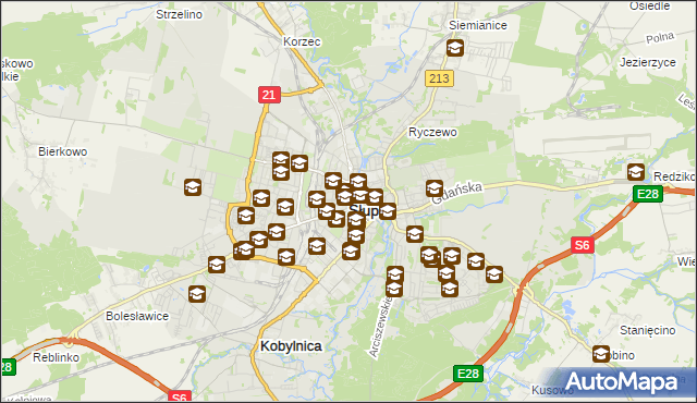 mapa Słupska, Słupsk na mapie Targeo