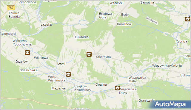 mapa Smerdyna, Smerdyna na mapie Targeo