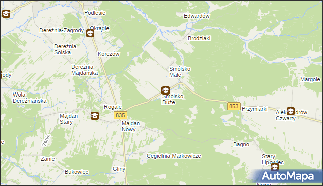 mapa Smólsko Duże, Smólsko Duże na mapie Targeo
