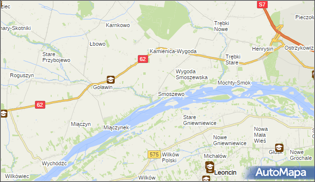 mapa Smoszewo, Smoszewo na mapie Targeo