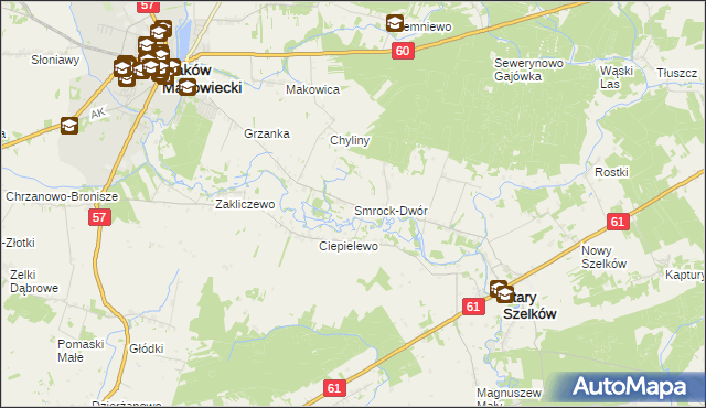 mapa Smrock-Dwór, Smrock-Dwór na mapie Targeo