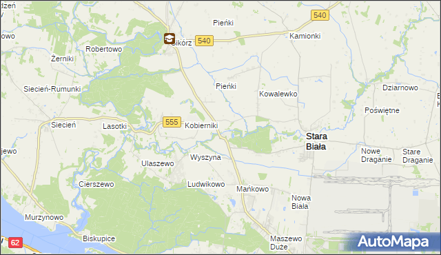 mapa Srebrna gmina Stara Biała, Srebrna gmina Stara Biała na mapie Targeo