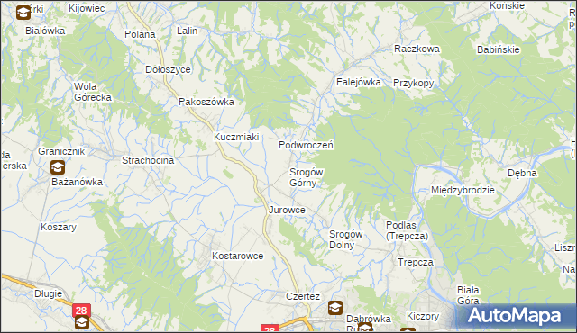 mapa Srogów Górny, Srogów Górny na mapie Targeo