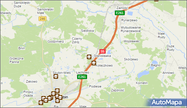 mapa Stanisławka gmina Szubin, Stanisławka gmina Szubin na mapie Targeo