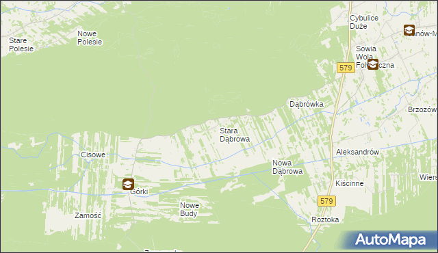 mapa Stara Dąbrowa gmina Leoncin, Stara Dąbrowa gmina Leoncin na mapie Targeo