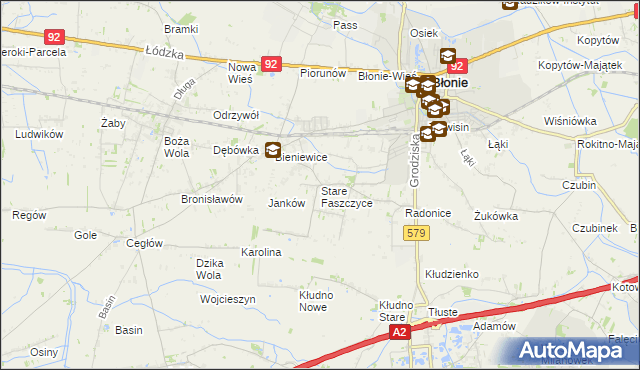 mapa Stare Faszczyce, Stare Faszczyce na mapie Targeo