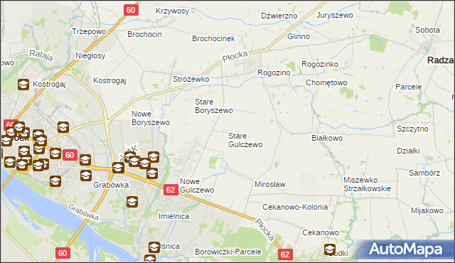 mapa Stare Gulczewo, Stare Gulczewo na mapie Targeo