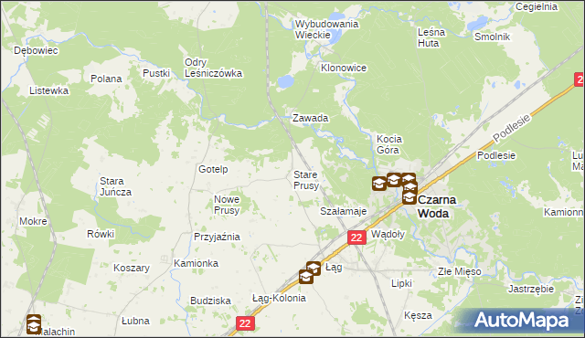 mapa Stare Prusy, Stare Prusy na mapie Targeo